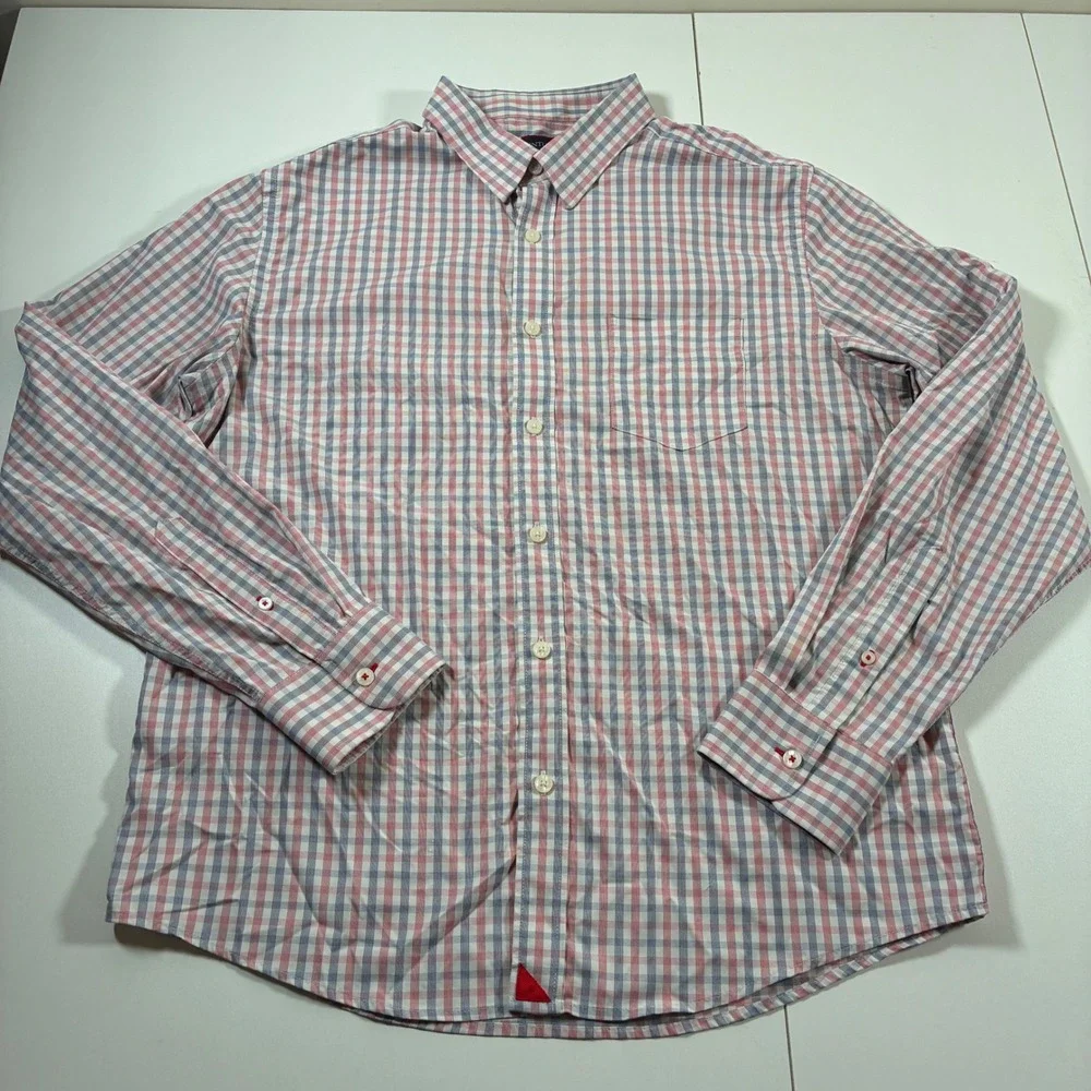 UNTUCKit Performance Shirt Shirt Large Red Blue Check Slim Fit Nylon Stretch